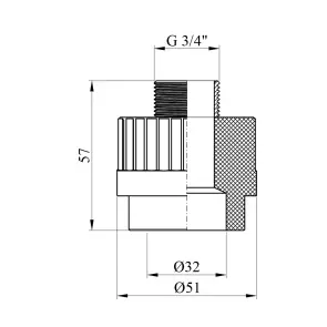 Муфта PPR GrandiTherm 32х3/4" РЗ №2