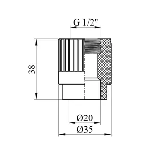Муфта PPR GrandiTherm 20х1/2" РО №2