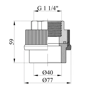 Муфта PPR GrandiTherm 40х1 1/4" РВ №2