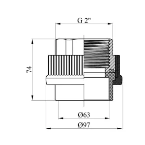 Муфта PPR GrandiTherm 63х2" РО №2