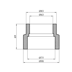 Муфта редукционная PPR GrandiTherm 75х63 мм №2