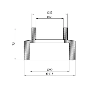 Муфта редукційна PPR GrandiTherm 90х63 мм №2