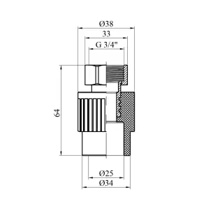 Муфта з накидною гайкою PPR GrandiTherm 25х3/4" №2
