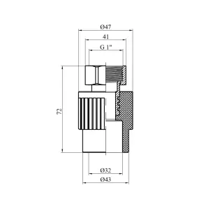 Муфта з накидною гайкою PPR GrandiTherm 32х1" №2