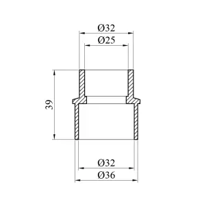Муфта переходная PPR GrandiTherm 32х25 мм ВЗ №2