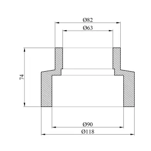 Муфта редукционная PPR Rozma 90х63 мм №2