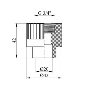 Муфта PPR Rozma 20x3/4" РВ №2