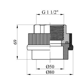 Муфта PPR Rozma 50х1 1/2" РВ №2