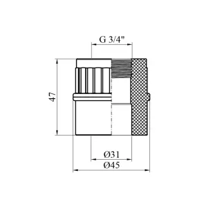 Муфта PPR Rozma 32x3/4" РВ №2