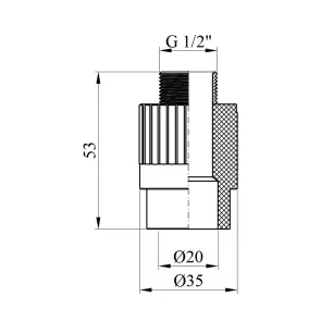 Муфта PPR Rozma 20х1/2" РЗ №2