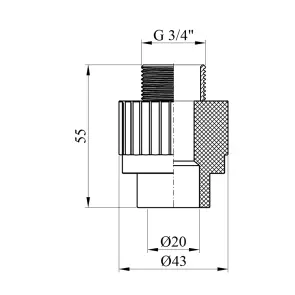 Муфта PPR Rozma 20х3/4" РЗ №2