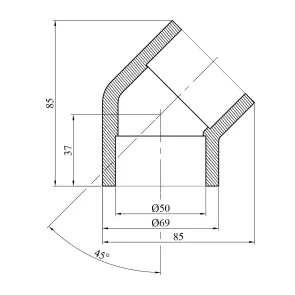 Коліно 45° PPR Baux 50 мм №2