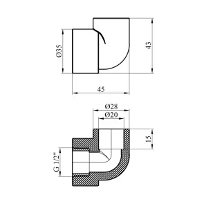 Колено PPR Baux 20х1/2'' РО №2