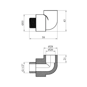 Коліно PPR Baux 20х1/2" РЗ №2