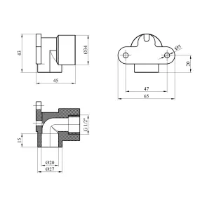 Коліно настінне PPR Baux 20х1/2'' РВ №2