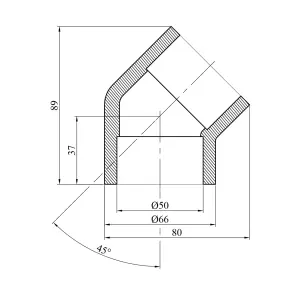 Коліно 45° PPR GrandiTherm 50 мм №2