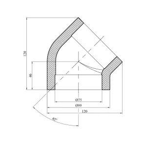 Коліно 45° PPR GrandiTherm 75 мм №2