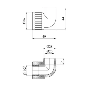 Колено PPR GrandiTherm 20х1/2" РО №2
