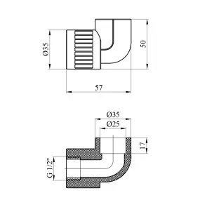Коліно PPR GrandiTherm 25х1/2" РВ №2