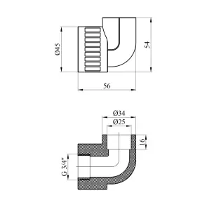 Колено PPR GrandiTherm 25х3/4" РО №2