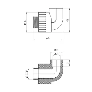 Колено PPR GrandiTherm 20х3/4" РЗ №2