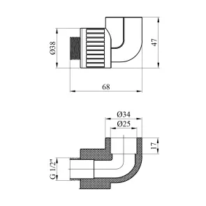 Коліно PPR GrandiTherm 25х1/2" РЗ №2