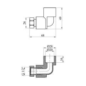 Колено с накидной гайкой PPR GrandiTherm 20х1/2" №2