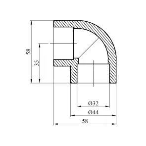 Коліно 90° PPR Rozma 32 мм №2