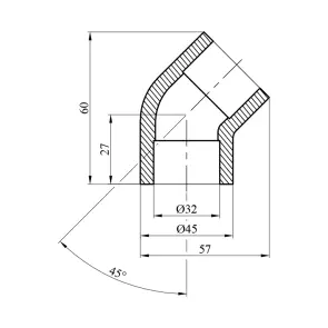 Коліно 45° PPR Rozma 32 мм №2