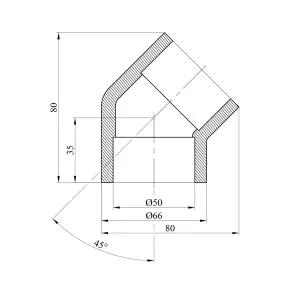 Коліно 45° PPR Rozma 50 мм №2