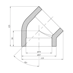 Колено 45° PPR Rozma 75 мм №2