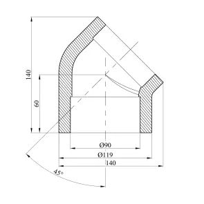 Колено 45° PPR Rozma 90 мм №2