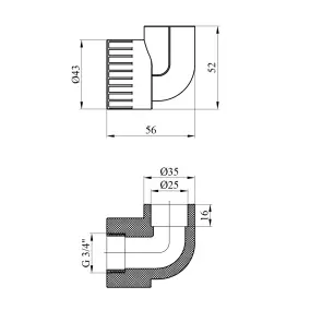 Коліно PPR Rozma 25x3/4" РВ №2