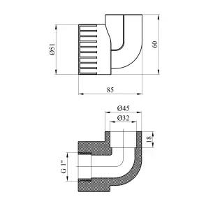Коліно PPR Rozma 32x1" РВ №2