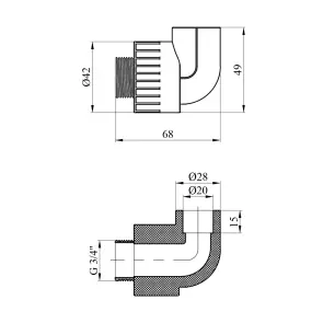 Коліно PPR Rozma 20х3/4" РЗ №2