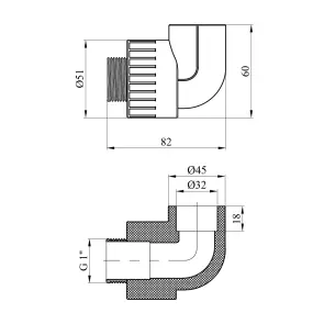 Коліно PPR Rozma 32х1" РЗ №2