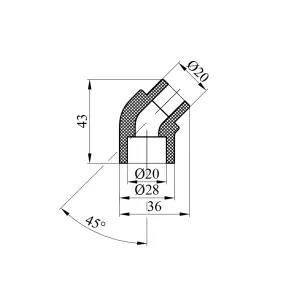 Коліно 45° PPR Rozma 20 мм ВЗ №2