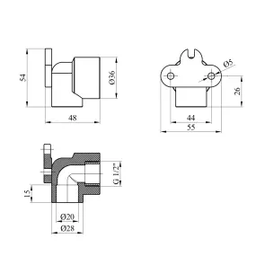 Коліно настінне PPR Rozma 20х1/2'' РВ №2