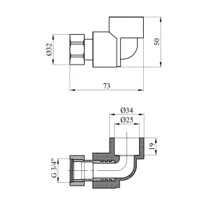 Коліно з накидною гайкою PPR Rozma 25х3/4" №2