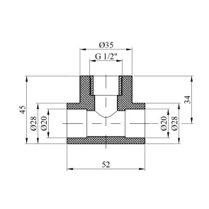Трійник PPR Baux 20х1/2" РВ №2