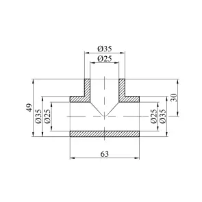 Тройник PPR GrandiTherm 25 мм №2