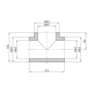 Тройник PPR GrandiTherm 63 мм №2