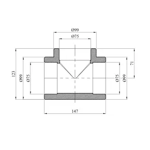 Тройник PPR GrandiTherm 75 мм №2