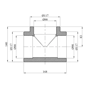 Тройник PPR GrandiTherm 90 мм №2