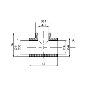Трійник перехідний PPR GrandiTherm 32х25х32 мм №2