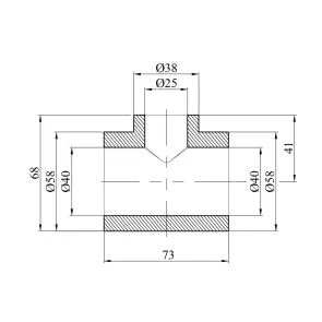 Тройник переходной PPR GrandiTherm 40х25х40 мм №2