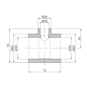 Тройник переходной PPR GrandiTherm 50х20х50 мм №2