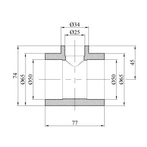Тройник переходной PPR GrandiTherm 50х25х50 мм №2