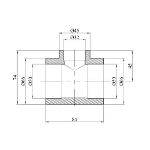 Тройник переходной PPR GrandiTherm 50х32х50 мм №2