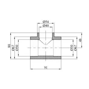Трійник перехідний PPR GrandiTherm 50х40х50 мм №2